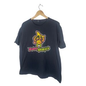 Savannah Party Animals Baseball Monkey Mascot Graphic T-Shirt Black XL